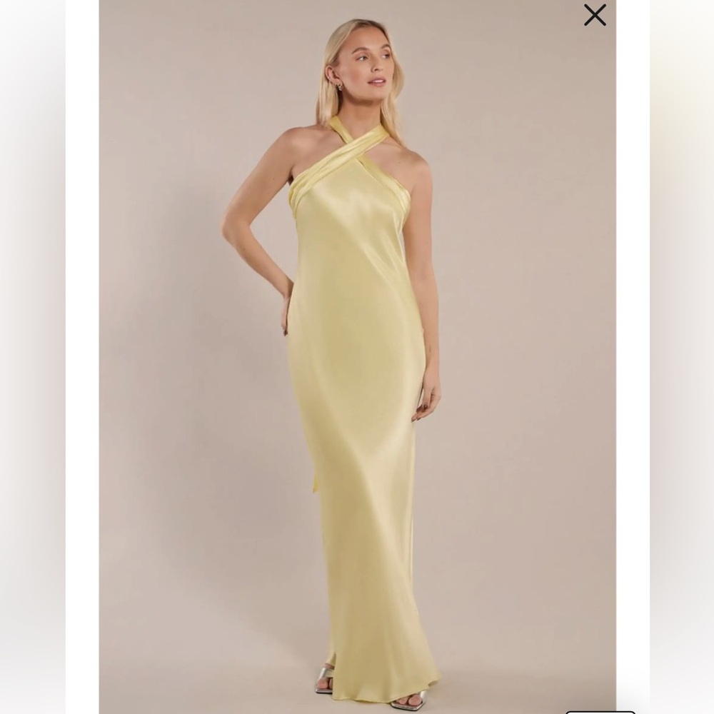 Butter Yellow Halterneck full length gown
